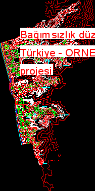 Bağımsızlık düzlem - Türkiye Autocad Çizimi
