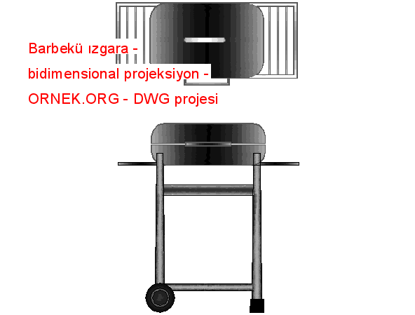 Barbekü ızgara - bidimensional projeksiyon Autocad Çizimi