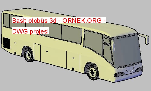 Basit otobüs 3d Autocad Çizimi