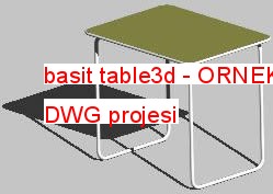 basit table3d Autocad Çizimi