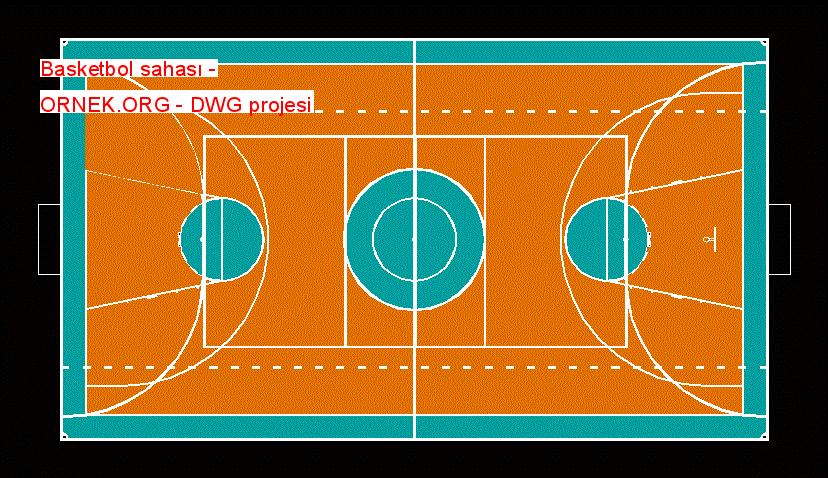 Basketbol sahası Autocad Çizimi