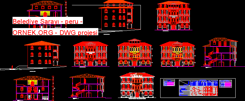 Belediye Sarayı - peru Autocad Çizimi