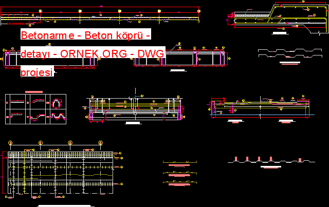 Betonarme - Beton köprü - detayı Autocad Çizimi
