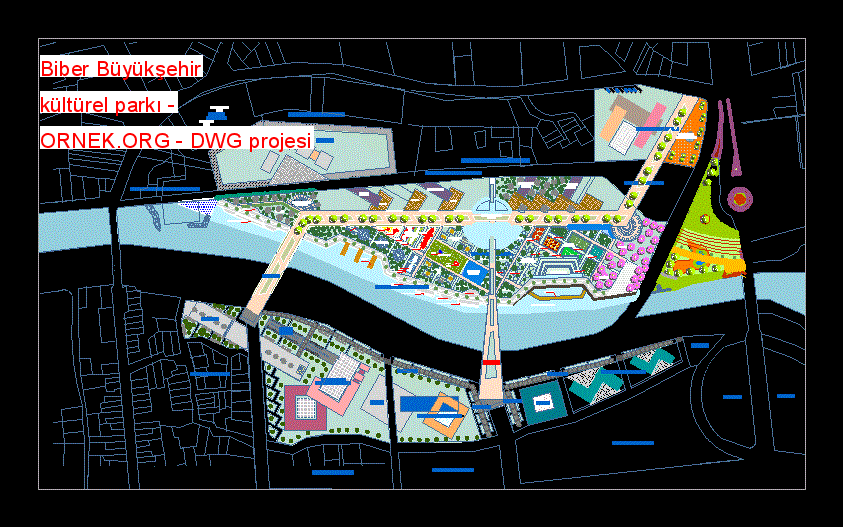 Biber Büyükşehir kültürel parkı Autocad Çizimi
