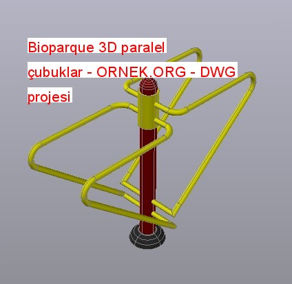 Bioparque 3D paralel çubuklar Autocad Çizimi