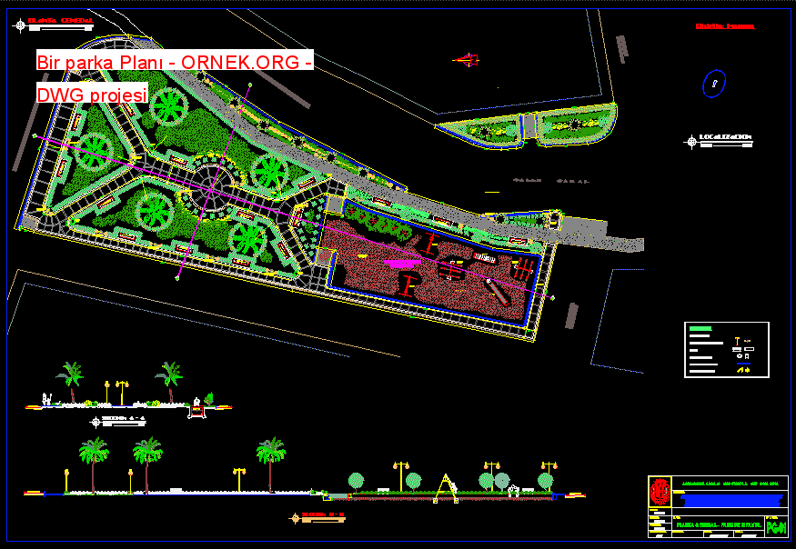 Bir parka Planı Autocad Çizimi
