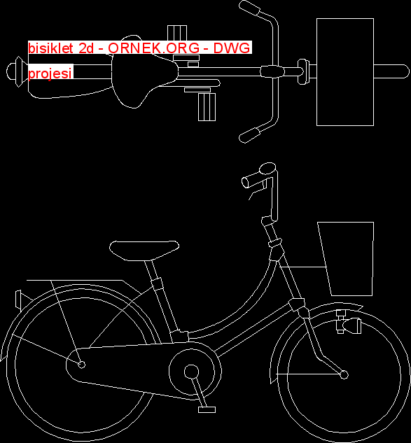 bisiklet 2d Autocad Çizimi