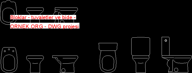 Bloklar - tuvaletler ve bide Autocad Çizimi