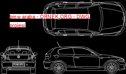 bmw araba Autocad Çizimi