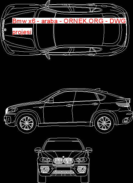 Bmw x6 - araba Autocad Çizimi