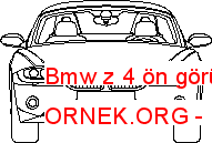 Bmw z 4 ön görünümü Autocad Çizimi