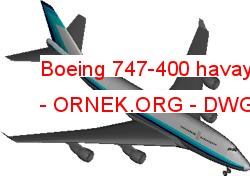 Boeing 747-400 havayolları Autocad Çizimi