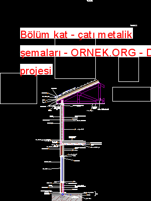 Bölüm kat - çatı metalik şemaları