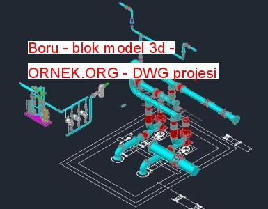 Boru - blok model 3d