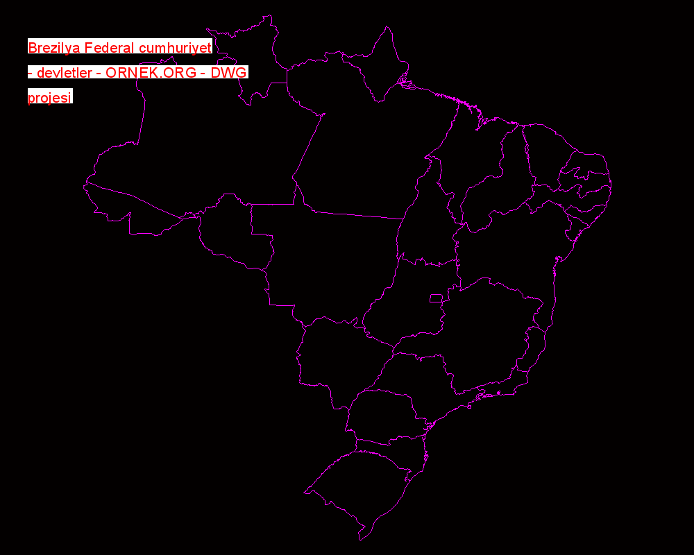 Brezilya Federal cumhuriyet - devletler Autocad Çizimi