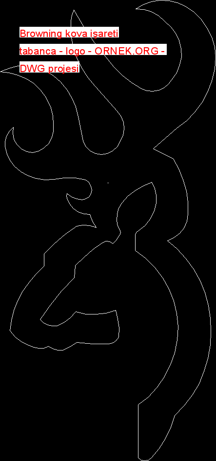Browning kova işareti tabanca - logo Autocad Çizimi