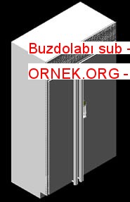 Buzdolabı sub - zero 690 - 3d Autocad Çizimi
