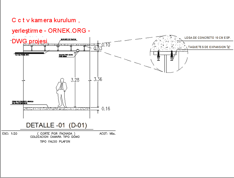 C c t v kamera kurulum , yerleştirme Autocad Çizimi