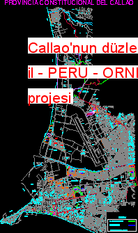 Callao'nun düzlem anayasal il - PERU Autocad Çizimi