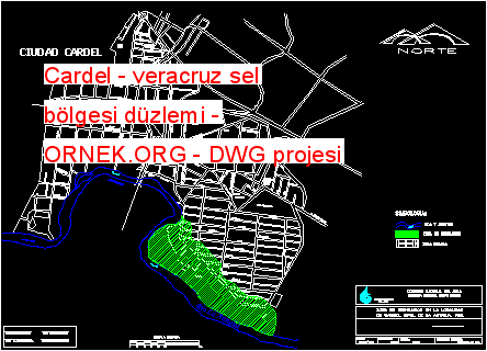 Cardel - veracruz sel bölgesi düzlemi Autocad Çizimi