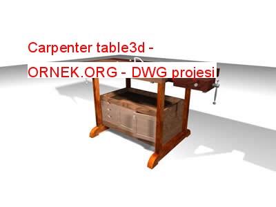 Carpenter table3d Autocad Çizimi
