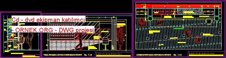 Cd - dvd ekipman katılımcı Autocad Çizimi