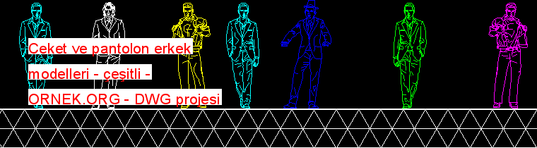 Ceket ve pantolon erkek modelleri - çeşitli Autocad Çizimi