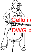 Cello ile Kadın Autocad Çizimi