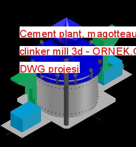 Cement plant, magotteaux clinker mill 3d Autocad Çizimi