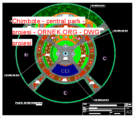 Chimbote - central park - projesi Autocad Çizimi