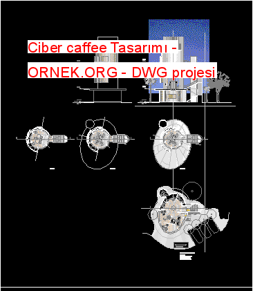 Ciber caffee Tasarımı Autocad Çizimi