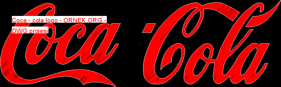 Coca - cola logo Autocad Çizimi