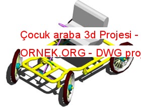 Çocuk araba 3d Projesi Autocad Çizimi