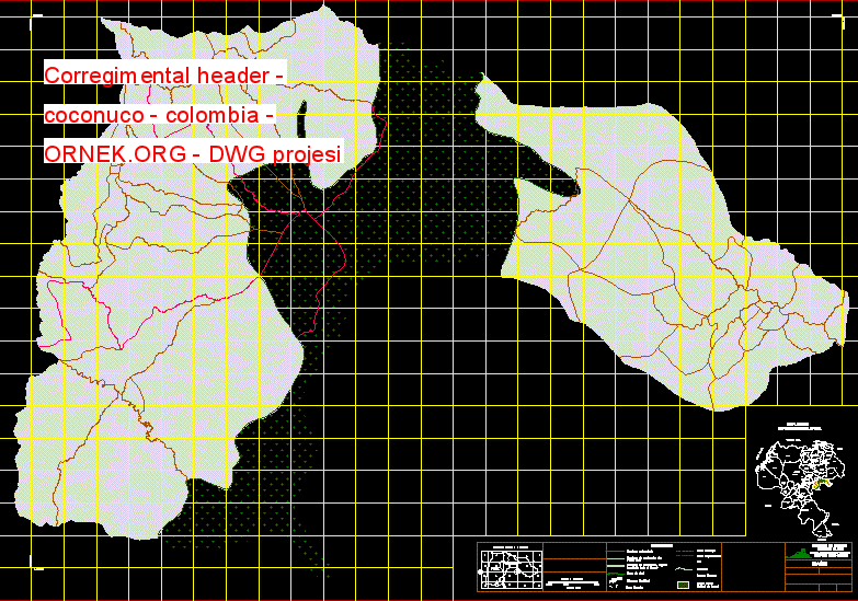 Corregimental header - coconuco - colombia Autocad Çizimi
