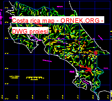 Costa rica map Autocad Çizimi