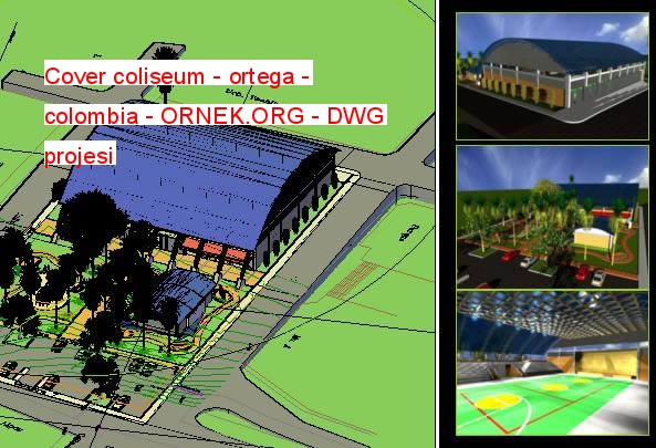 Cover coliseum - ortega - colombia Autocad Çizimi