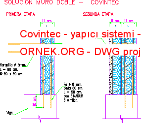 Covintec - yapıcı sistemi Autocad Çizimi