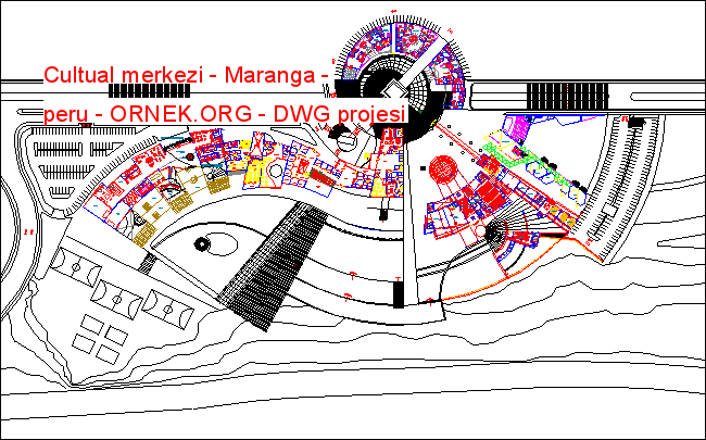 Kültür merkezi - Maranga - peru Autocad Çizimi