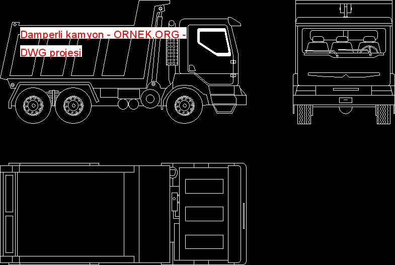 Damperli kamyon Autocad Çizimi