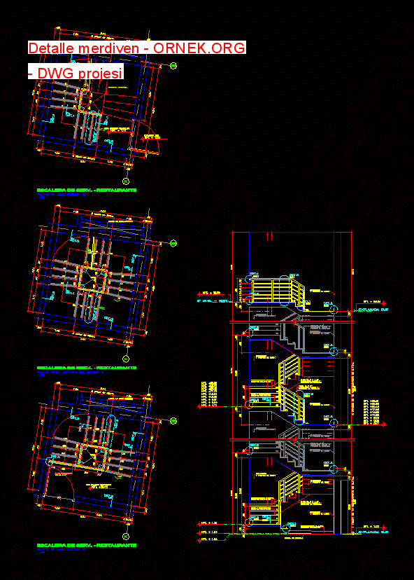Detalle merdiven Autocad Çizimi