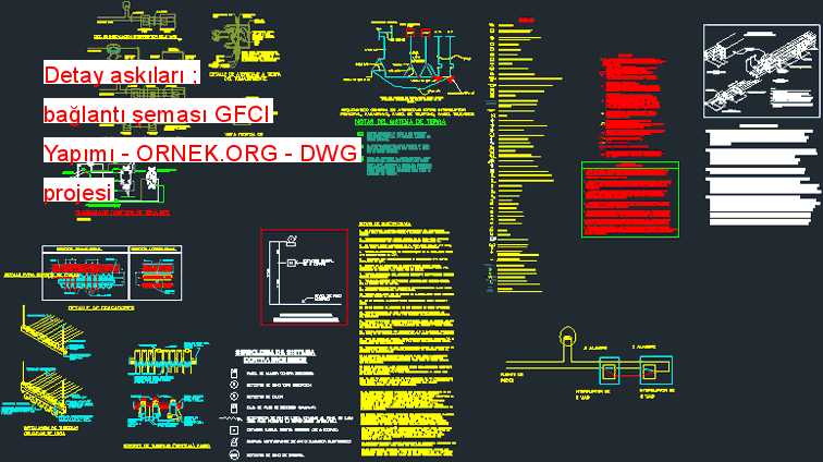 Detay askıları ; bağlantı şeması GFCI Yapımı