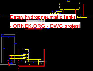 Detay hydropneumatic tankı Autocad Çizimi