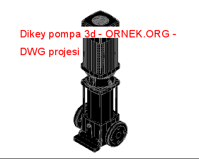 Dikey pompa 3d Autocad Çizimi