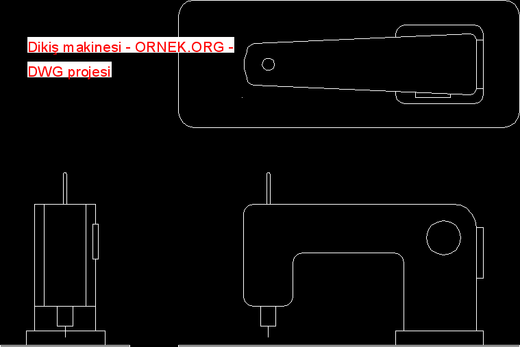 Dikiş makinesi Autocad Çizimi