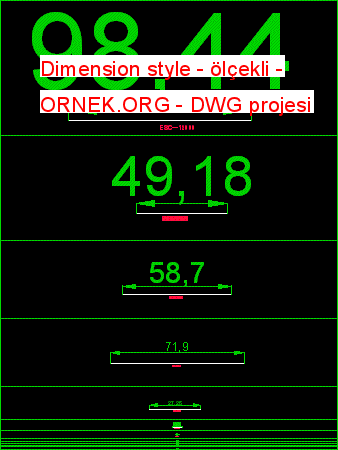 Dimension style - ölçekli Autocad Çizimi
