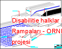 Disabilitie halklar için Rampaları Autocad Çizimi