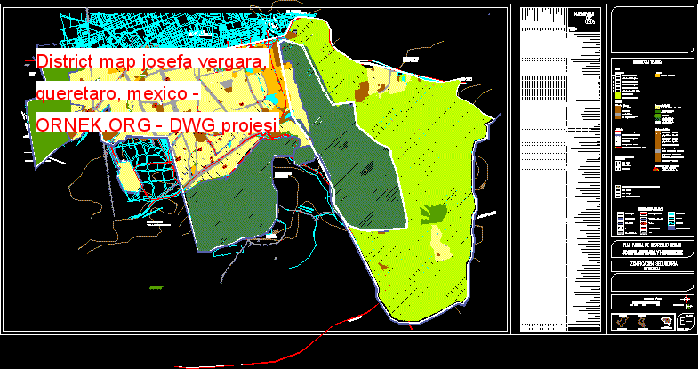 District map josefa vergara, queretaro, mexico Autocad Çizimi