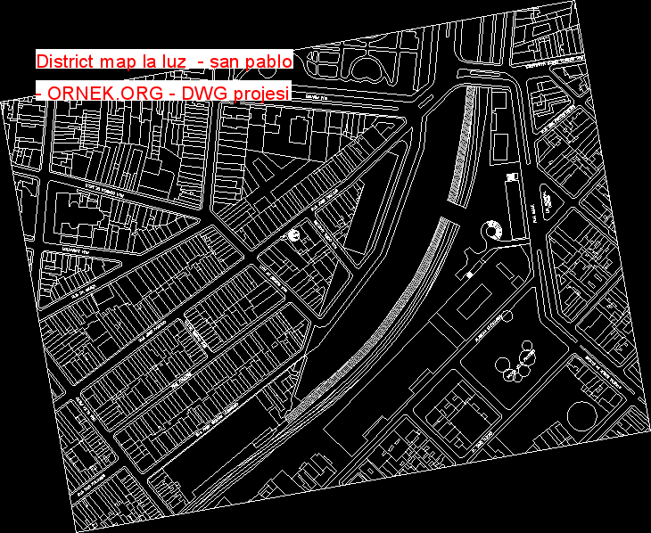 District map la luz  - san pablo Autocad Çizimi