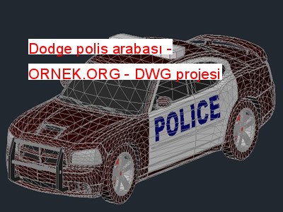 Dodge polis arabası Autocad Çizimi