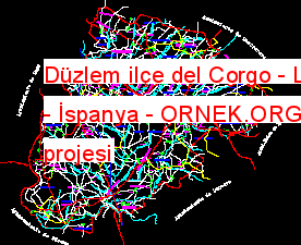 Düzlem ilçe del Corgo - Lugo - İspanya Autocad Çizimi
